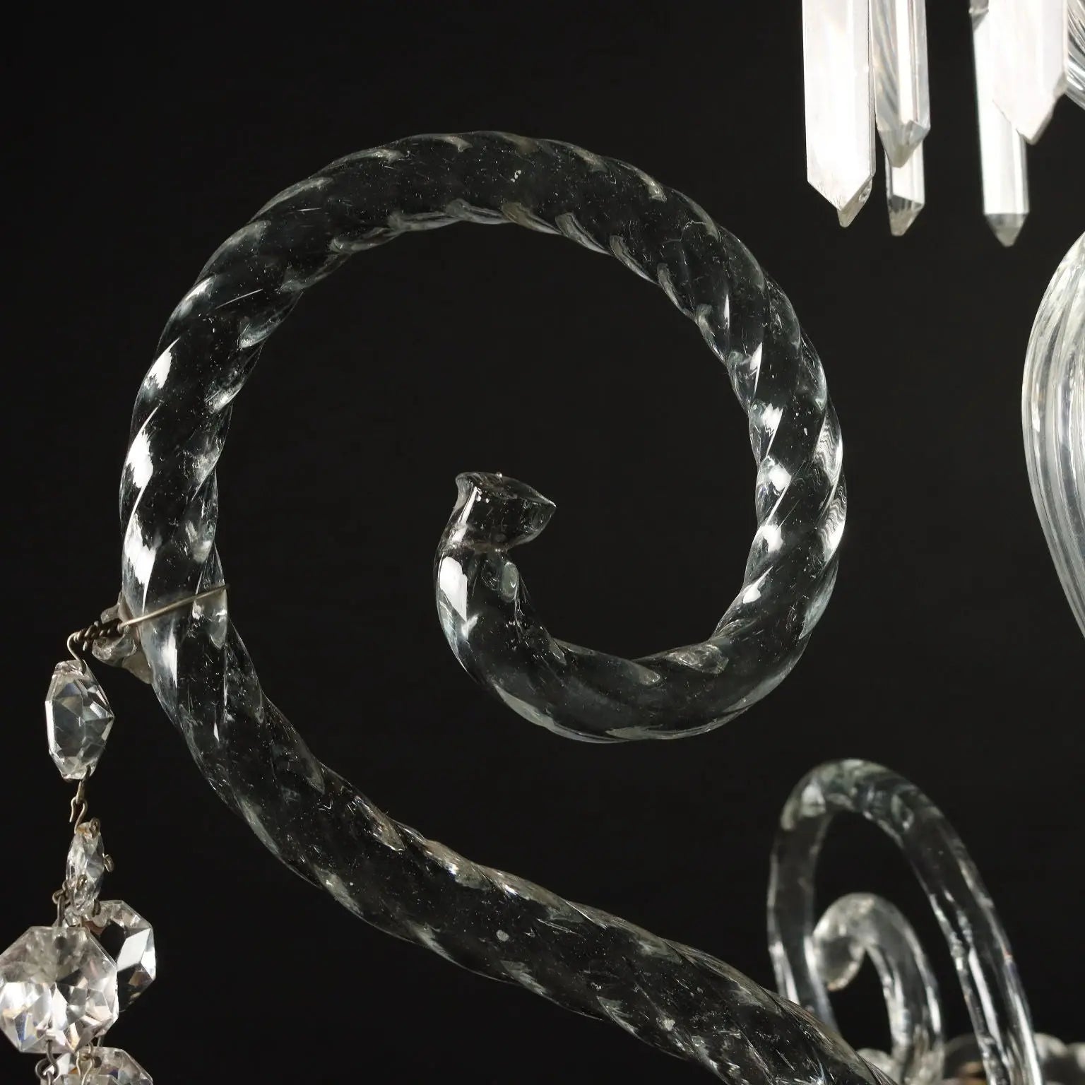 Ancient Chandelier in Glass with 6 Lights from the XIX Century - Italy, Second Half XIX Century | Antiques | Lighting