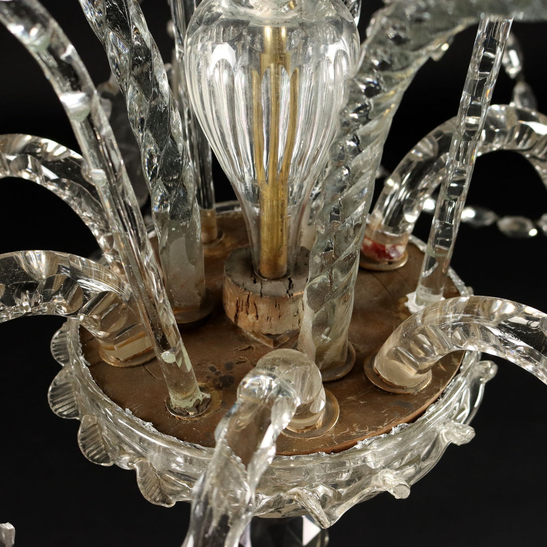 Ancient Chandelier in Glass with 6 Lights from the XIX Century - Italy, Second Half XIX Century | Antiques  Lighting