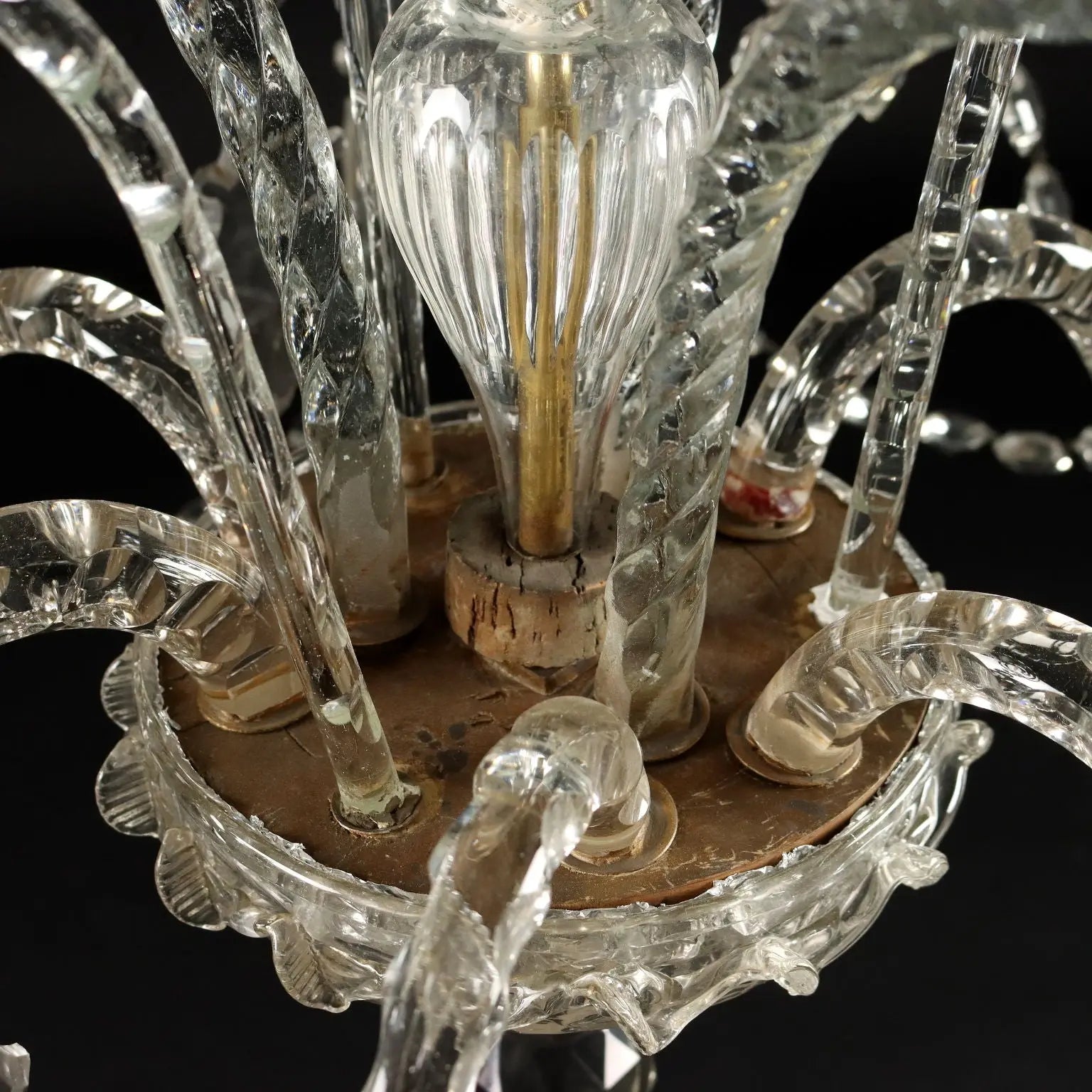 Ancient Chandelier in Glass with 6 Lights from the XIX Century - Italy, Second Half XIX Century | Antiques | Lighting