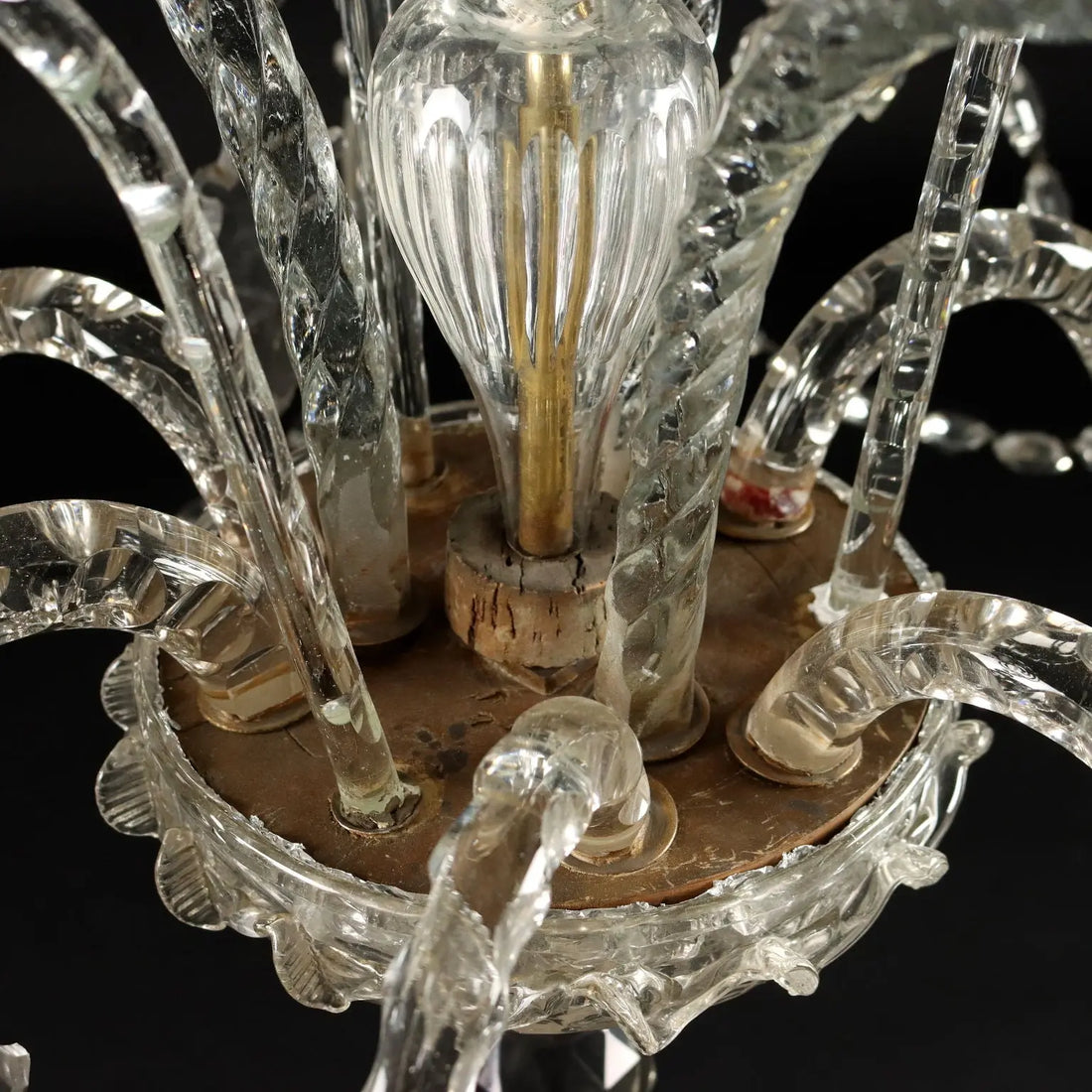 Ancient Chandelier in Glass with 6 Lights from the XIX Century - Italy, Second Half XIX Century | Antiques | Lighting