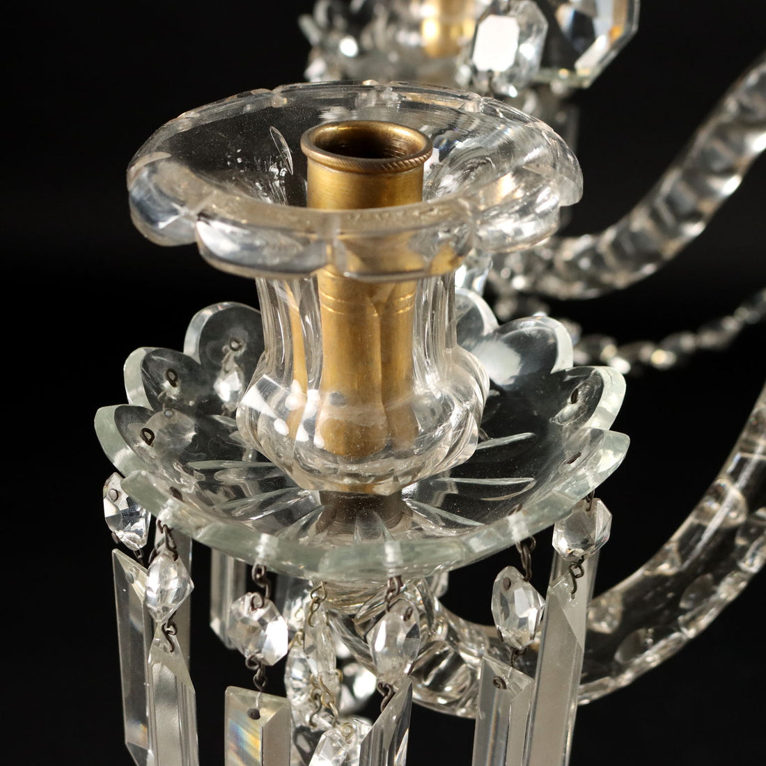 Ancient Chandelier in Glass with 6 Lights from the XIX Century - Italy, Second Half XIX Century | Antiques  Lighting