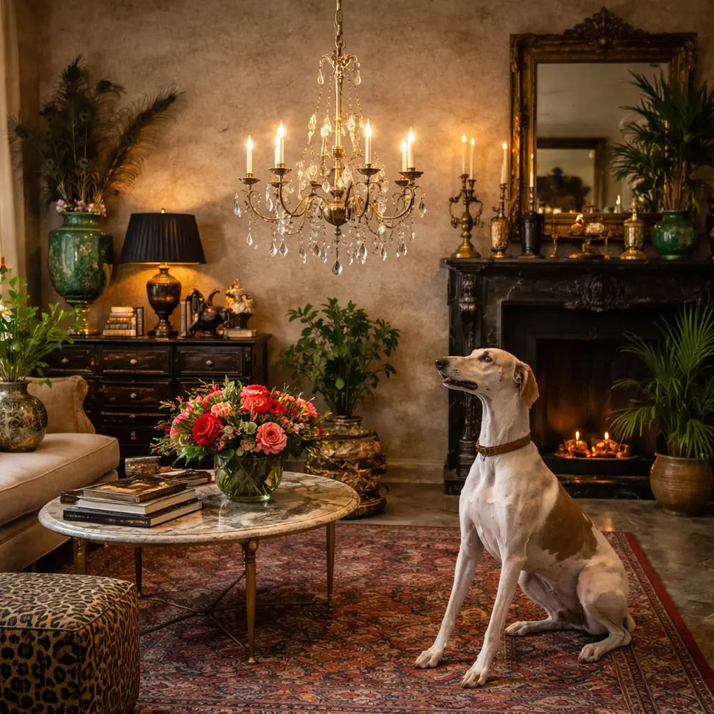 Ancient Chandelier in Glass with 6 Lights from the XIX Century - Italy, Second Half XIX Century | Antiques | Lighting