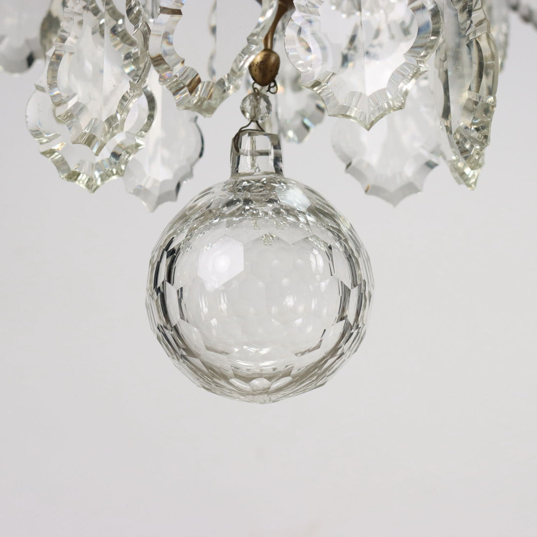 Antique Chandelier Brass Glass Italy XX Century | Antiques  Lighting