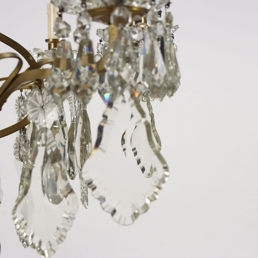 Antique Chandelier Brass Glass Italy XX Century | Antiques  Lighting