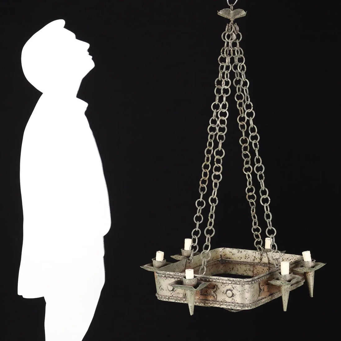 Antique Chandelier Metal 6 Lights Italy XX Century - Italy 20th century | Antiques | Lighting
