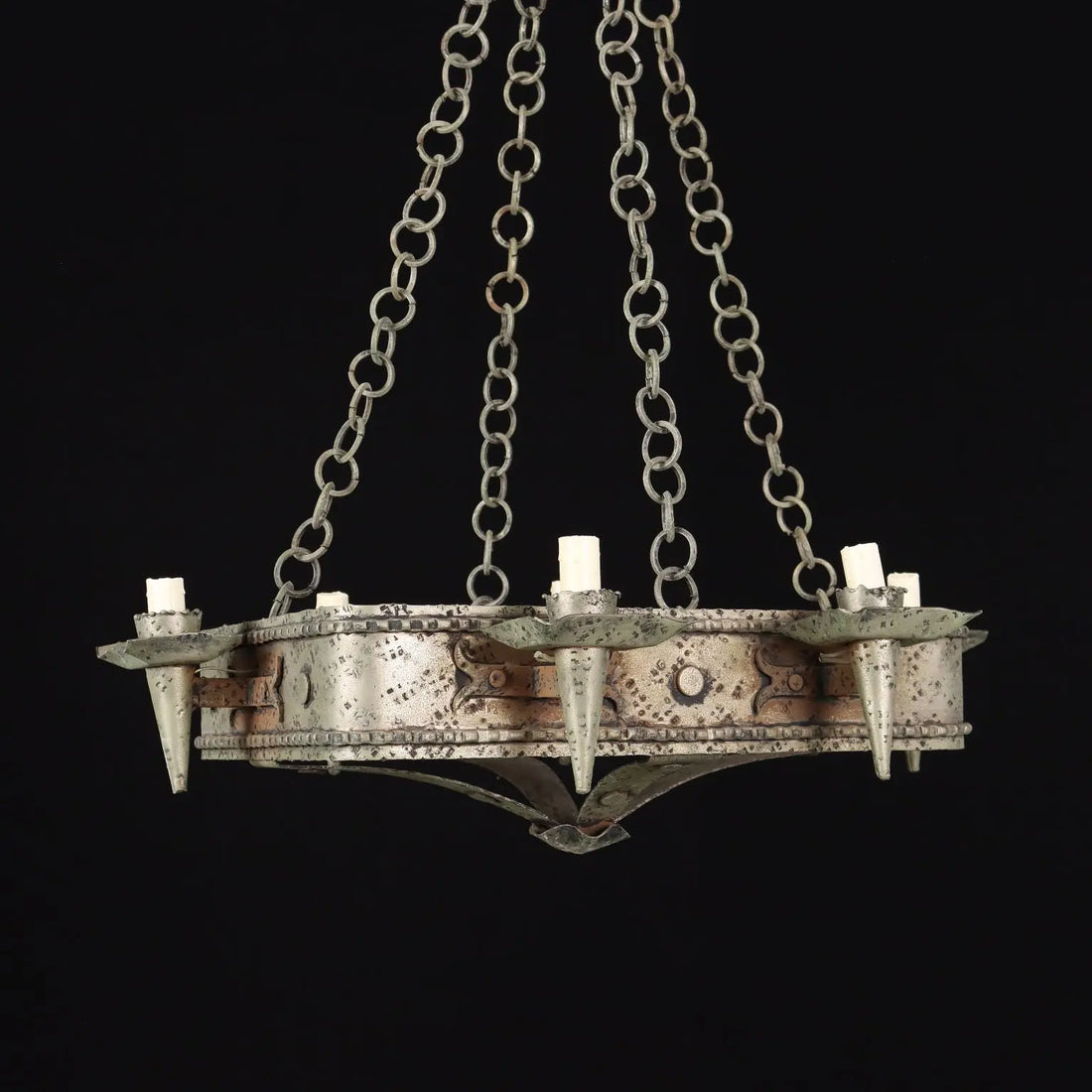 Antique Chandelier Metal 6 Lights Italy XX Century - Italy 20th century | Antiques | Lighting