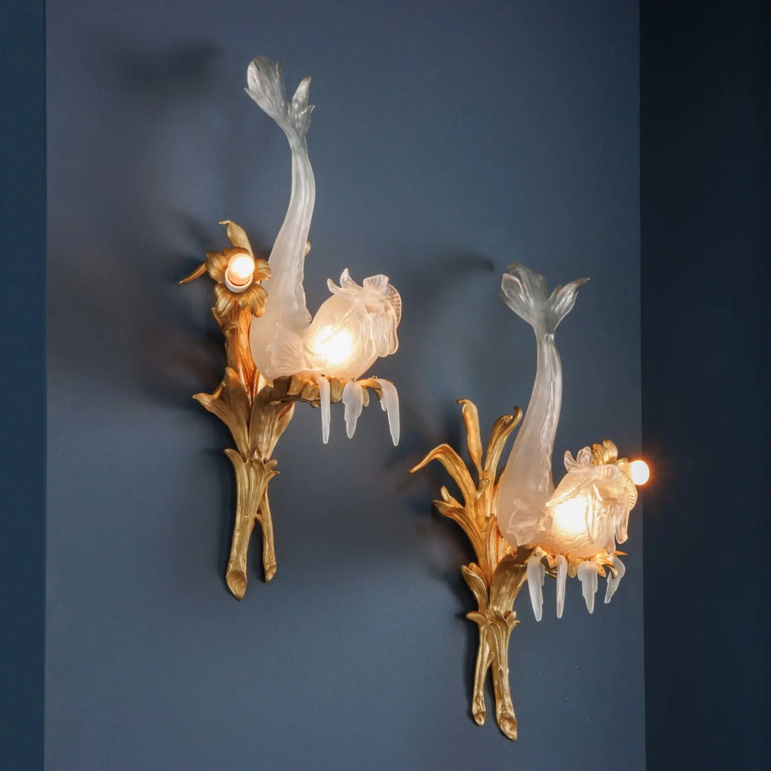 Pair of Antique Art Nouveau Wall Lamps Bronze Italy XX Century - France, Early XX Century | Antiques | Lighting