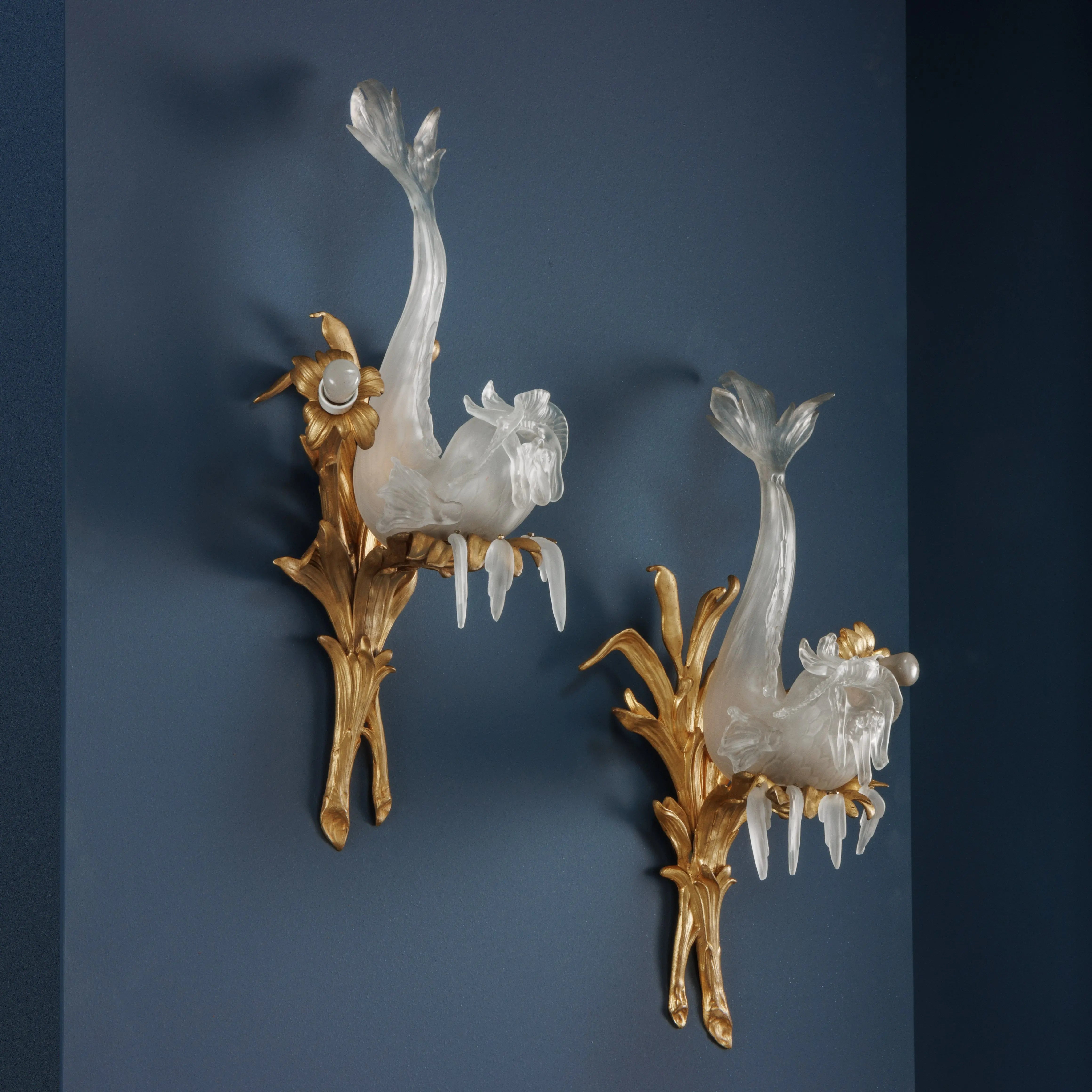 Pair of Antique Art Nouveau Wall Lamps Bronze Italy XX Century - France, Early XX Century | Antiques | Lighting