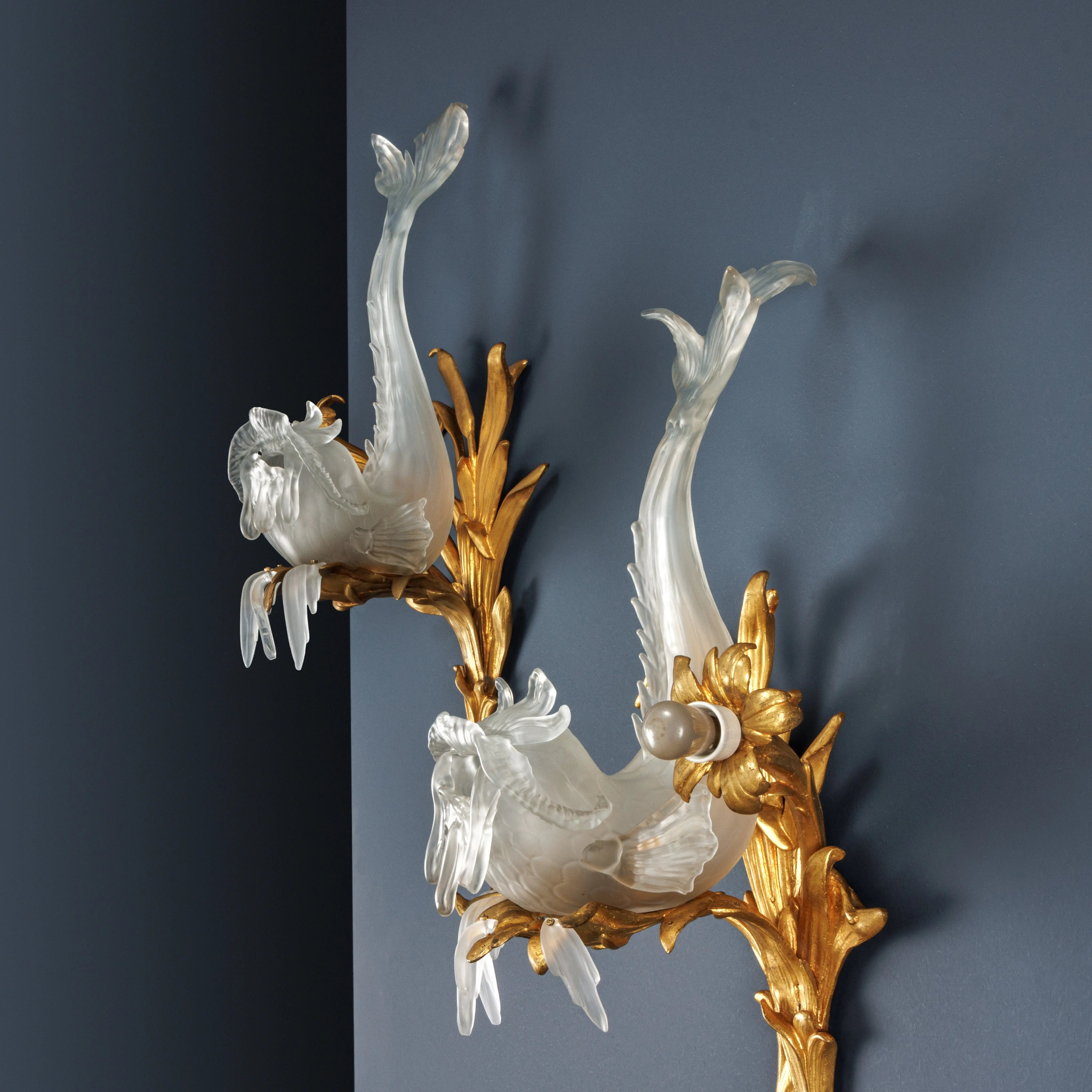 Pair of Antique Art Nouveau Wall Lamps Bronze Italy XX Century - France, Early XX Century | Antiques | Lighting
