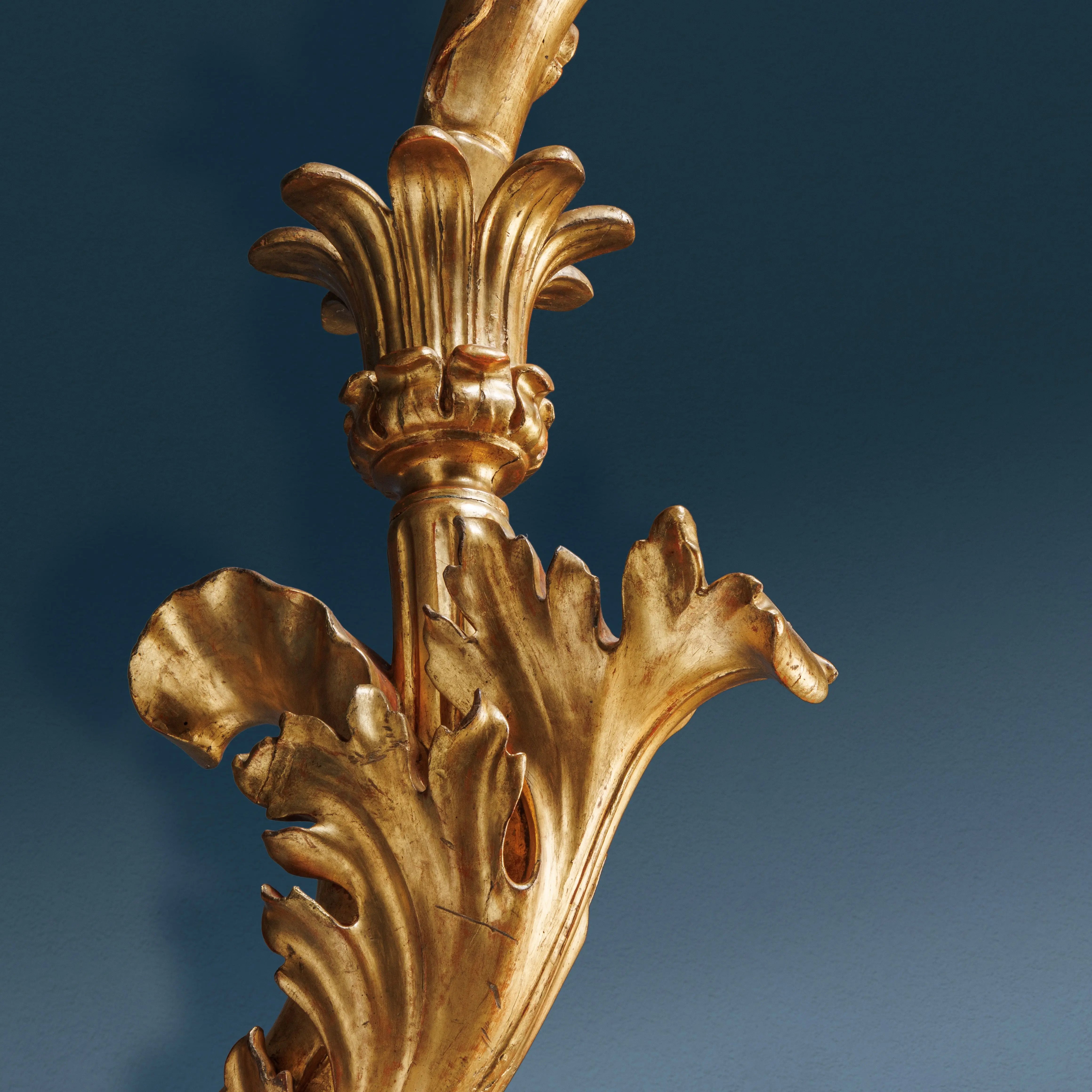 Antique Baroque Lantern Holders Gilded Wood Italy XVIII Century - Lombardy, Early XVIII Century | Antiques | Lighting
