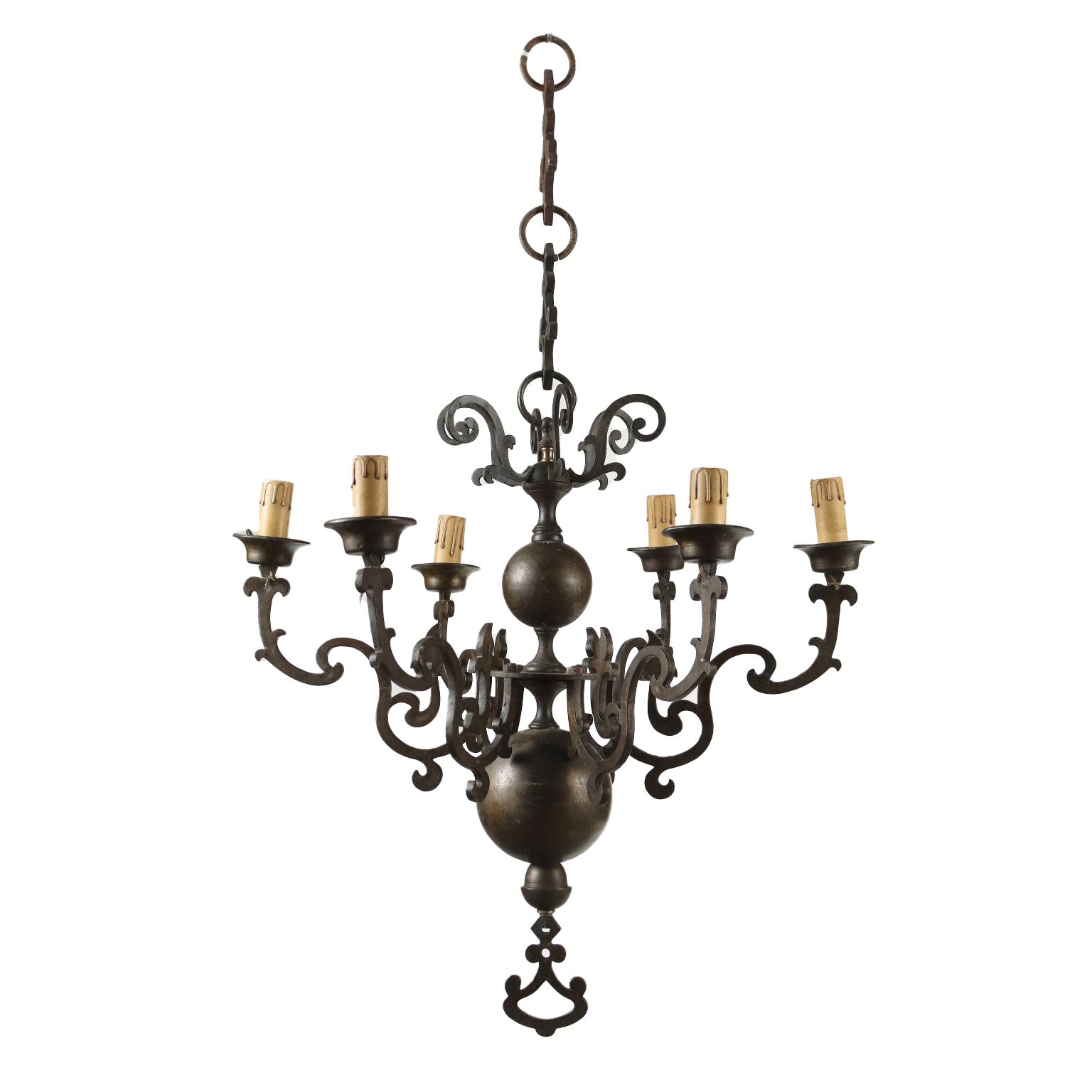 Antique 6-Light Chandelier Bronze Netherlands XVIII Century - Netherlands, XVIII Century | Antiques  Lighting