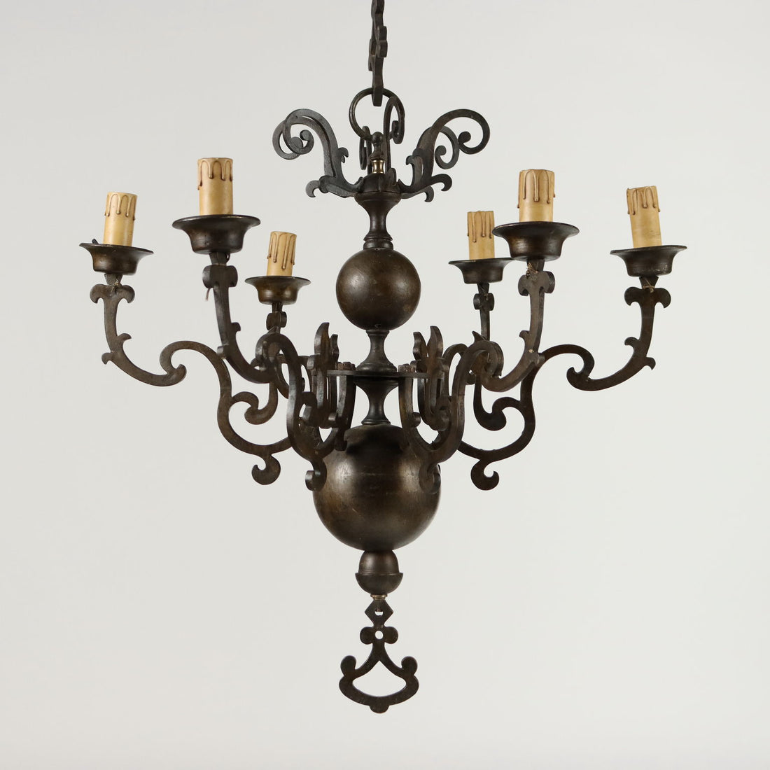 Antique 6-Light Chandelier Bronze Netherlands XVIII Century - Netherlands, XVIII Century | Antiques  Lighting