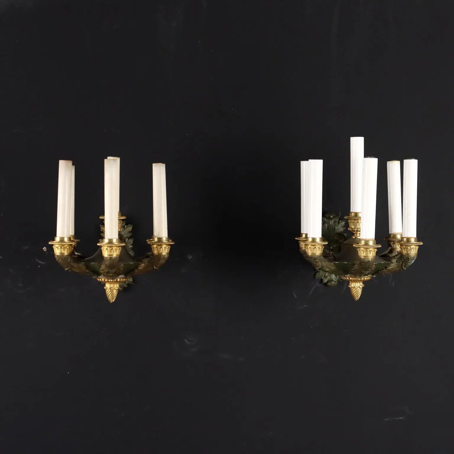 Pair of Wall Lamps Empire Style Burnished Bronze Italy XX Century - Italy, Early XX Century | Antiques | Lighting