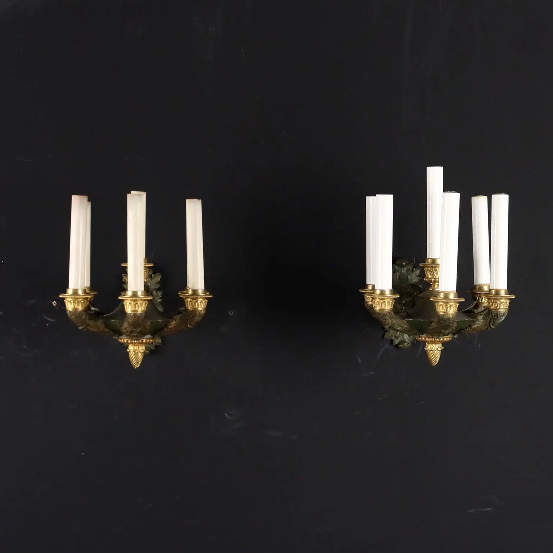 Pair of Wall Lamps Empire Style Burnished Bronze Italy XX Century - Italy, Early XX Century | Antiques | Lighting