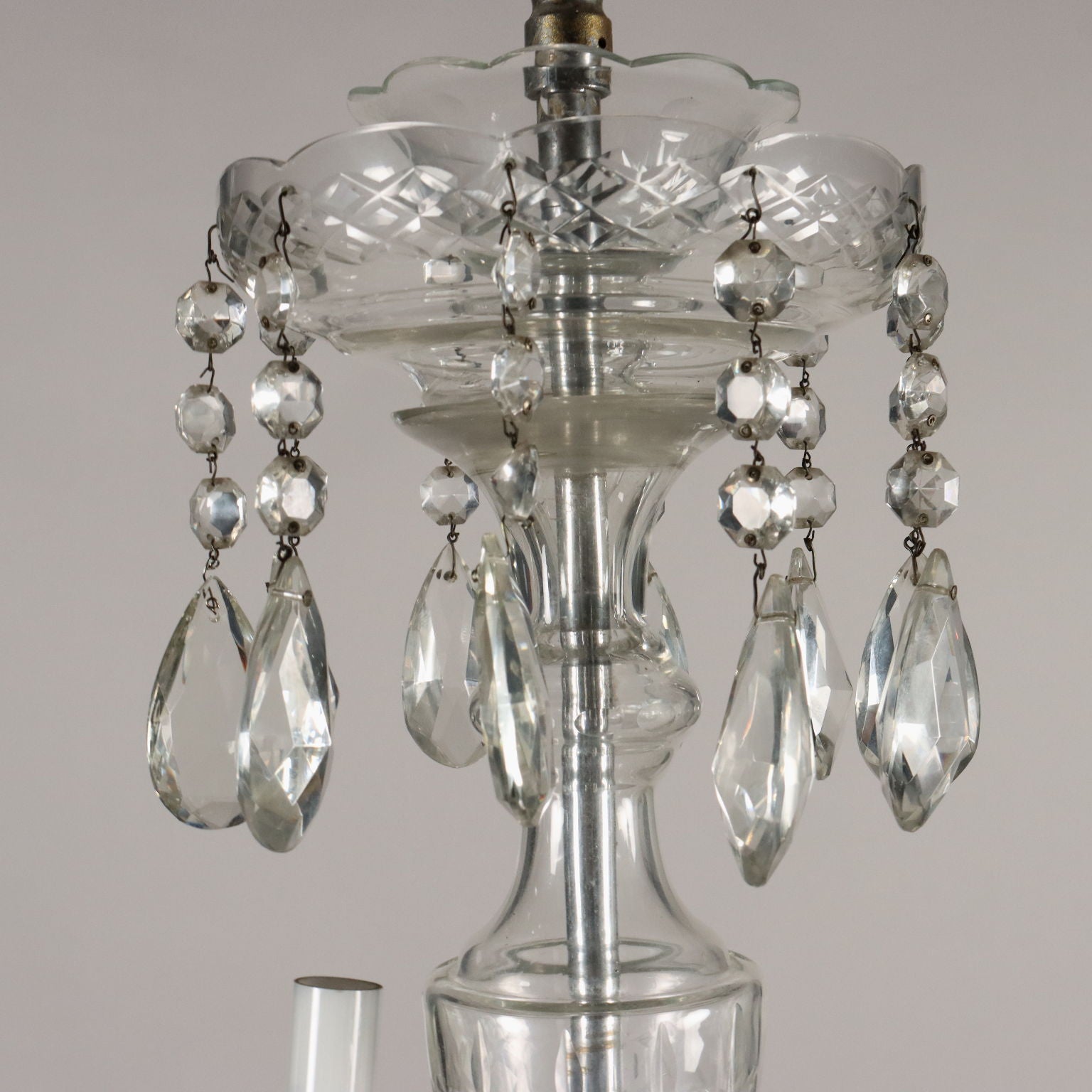 Ancient 5 Lights Chandelier '900 Bohemian Crystal Lighting - Czech Republic 20th Century | Antiques  Lighting