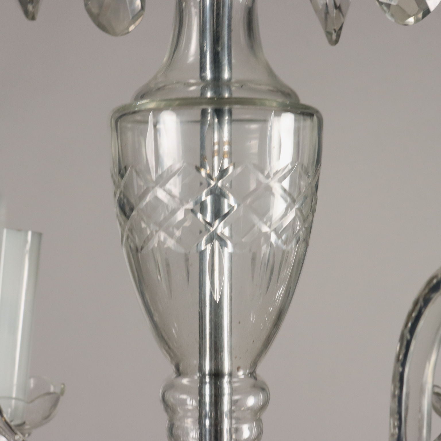 Ancient 5 Lights Chandelier '900 Bohemian Crystal Lighting - Czech Republic 20th Century | Antiques  Lighting