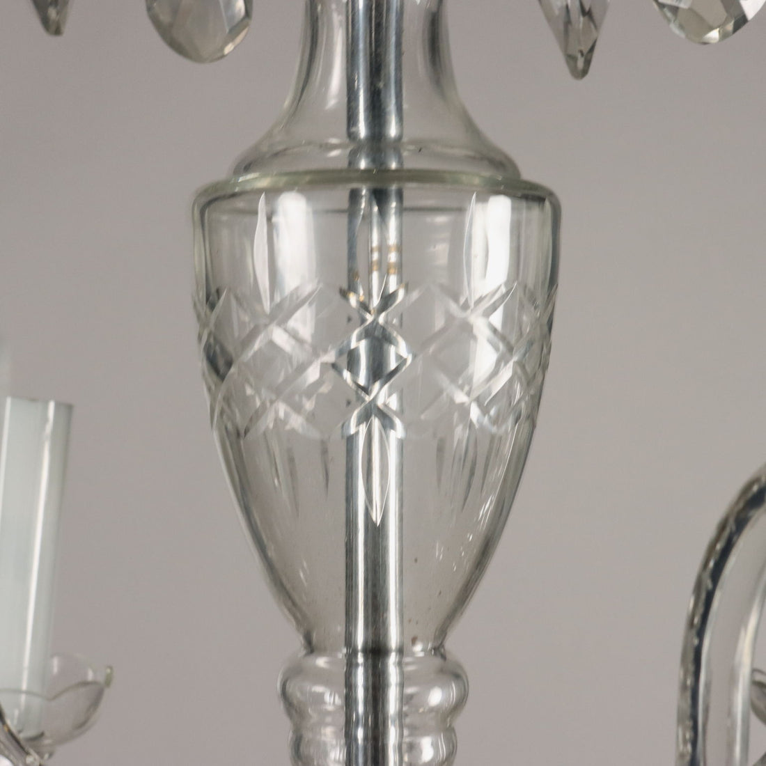 Ancient 5 Lights Chandelier '900 Bohemian Crystal Lighting - Czech Republic 20th Century | Antiques  Lighting