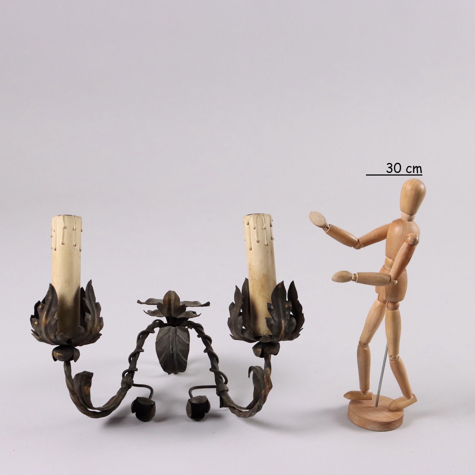 Pair of Antique Wall Lamps with 2 Lights Metal Italy XX Century - Italy, XX Century | Antiques  Lighting