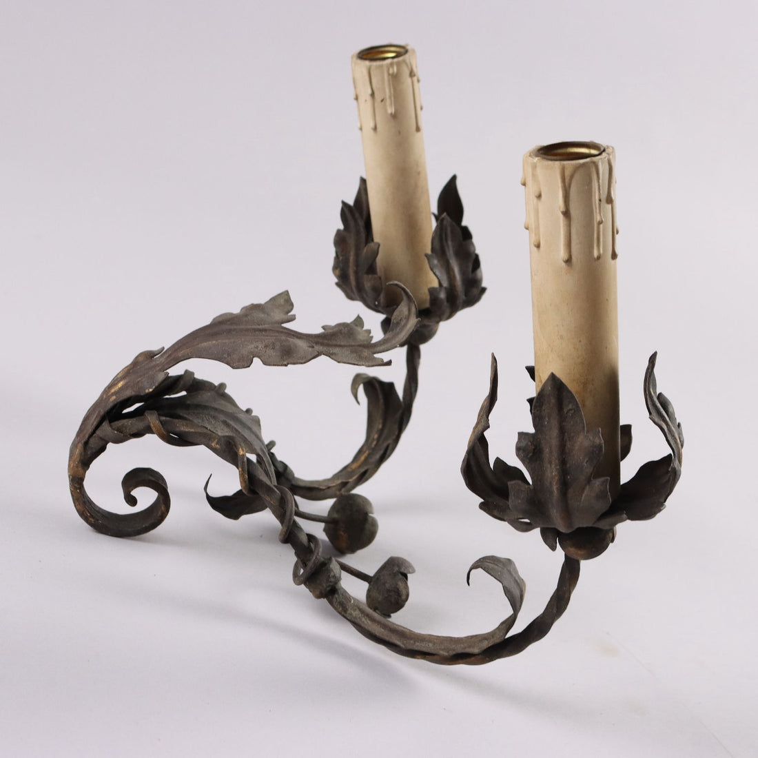 Pair of Antique Wall Lamps with 2 Lights Metal Italy XX Century - Italy, XX Century | Antiques  Lighting