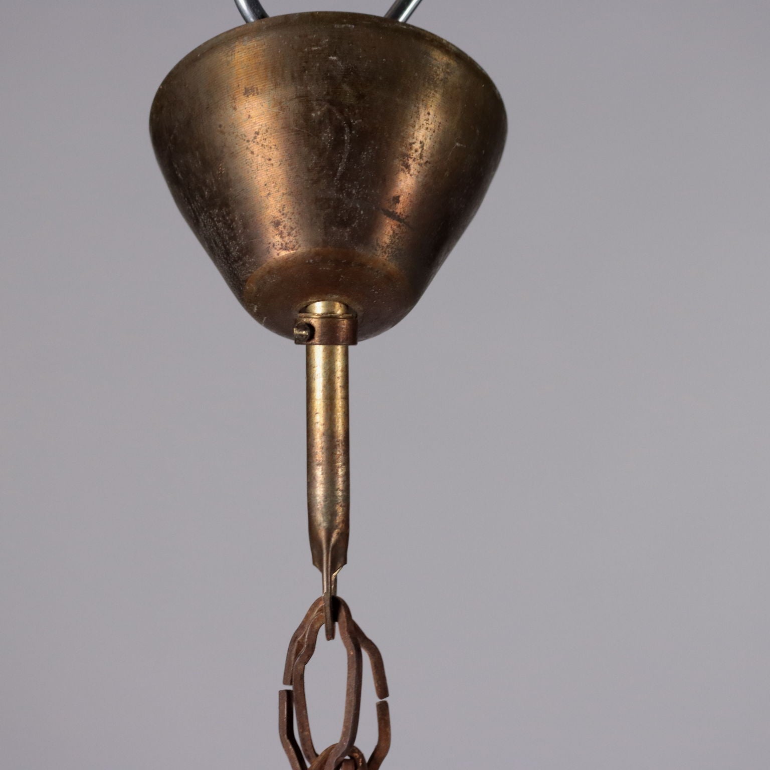 Antique 6 Light Chandelier Metal Glass Pendants XX Century - Italy, XX Century | Antiques  Lighting