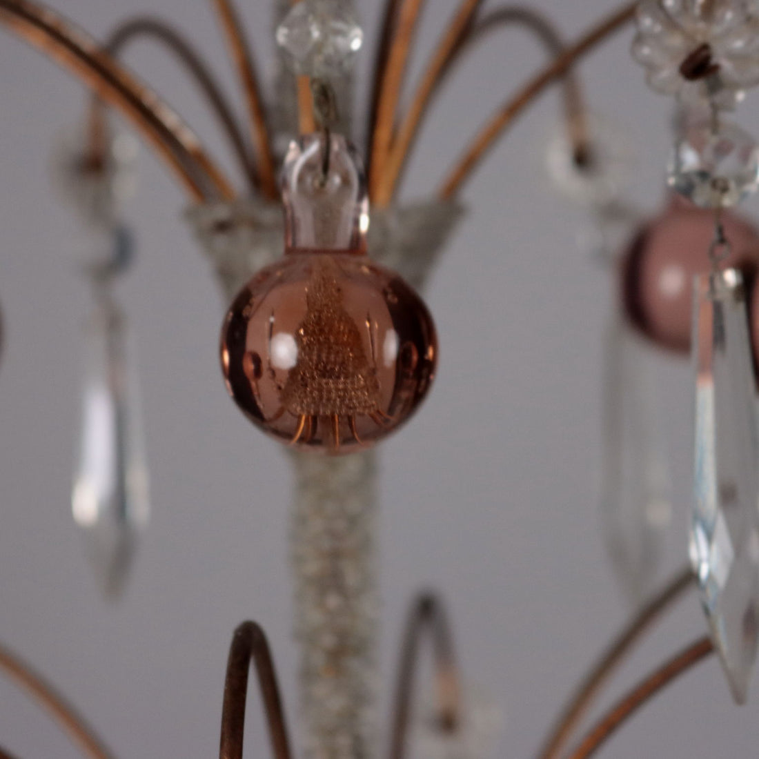 Antique 6 Light Chandelier Metal Glass Italy XX Century - Italy, Early XX Century | Antiques  Lighting