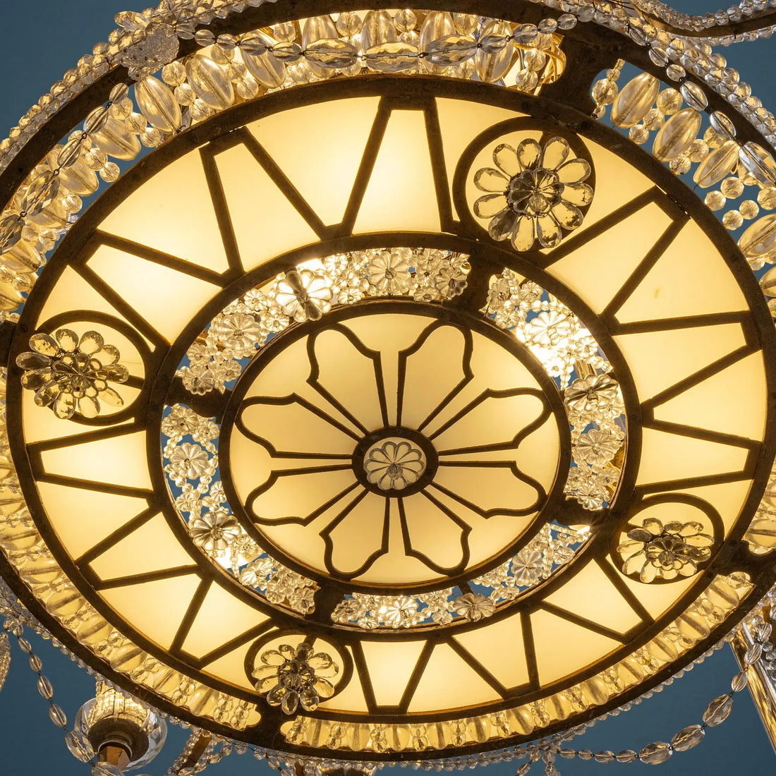 Art Deco Chandelier in Iron and Glass, Early 20th Century Italy