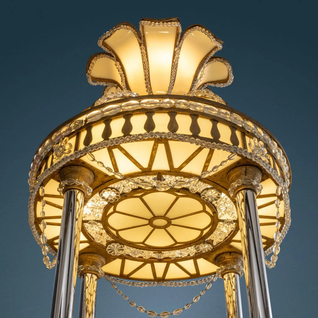 Art Deco Chandelier in Iron and Glass, Early 20th Century Italy