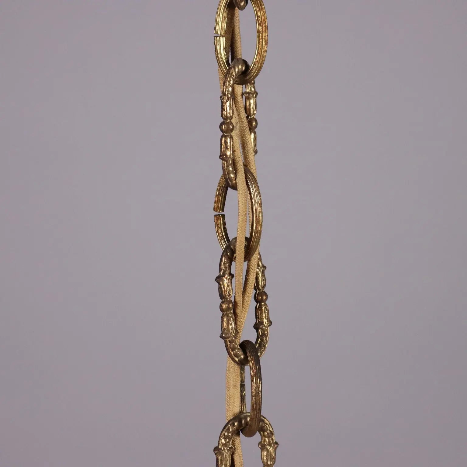 Antique 1930s-40s Chandelier Brass Crystal Italy - Italy, 1930s-1940s | Antiques | Lighting