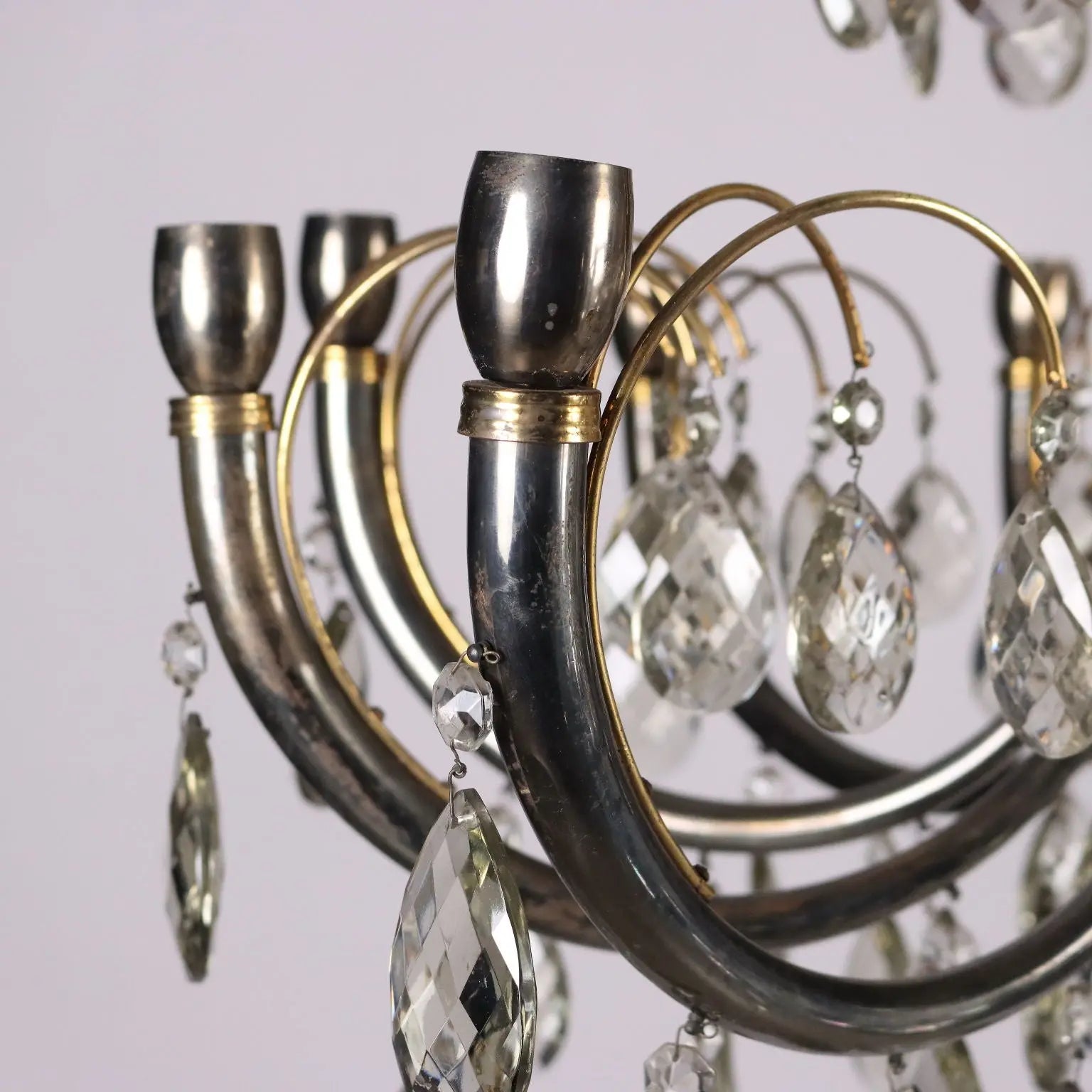 Antique 1930s-40s Chandelier Brass Crystal Italy - Italy, 1930s-1940s | Antiques | Lighting