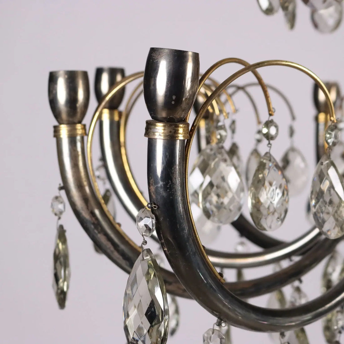 Antique 1930s-40s Chandelier Brass Crystal Italy - Italy, 1930s-1940s | Antiques | Lighting
