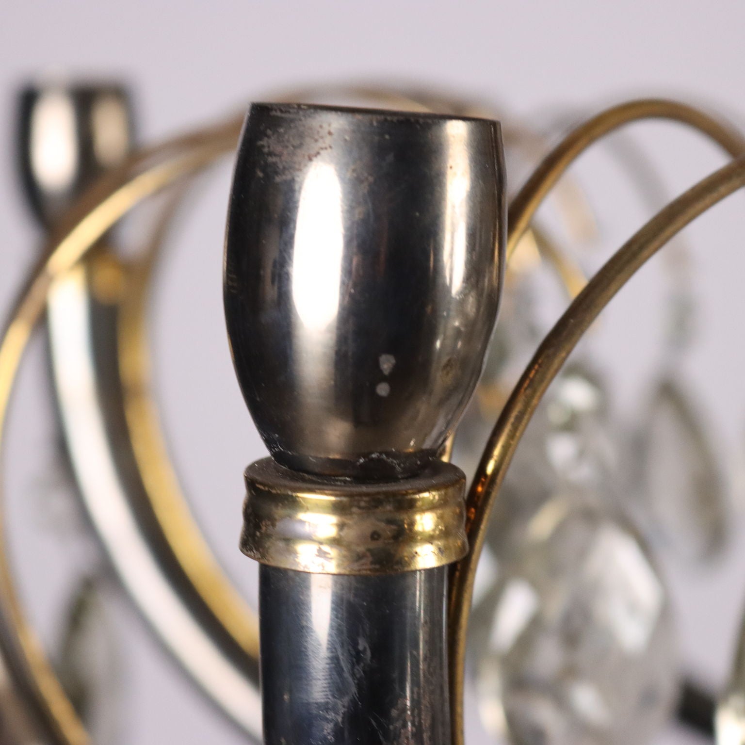 Antique 1930s-40s Chandelier Brass Crystal Italy - Italy, 1930s-1940s | Antiques  Lighting