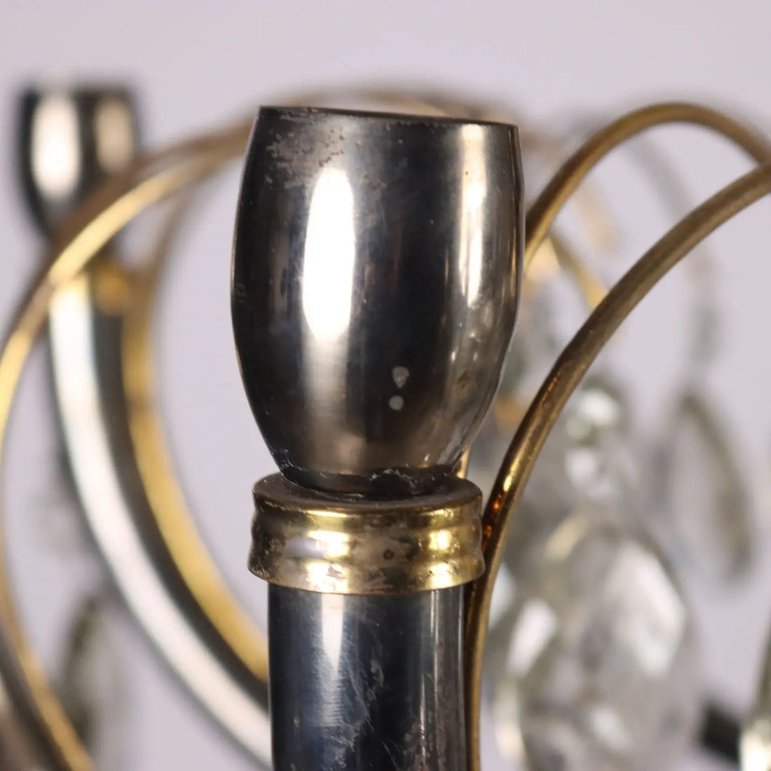 Antique 1930s-40s Chandelier Brass Crystal Italy - Italy, 1930s-1940s | Antiques | Lighting