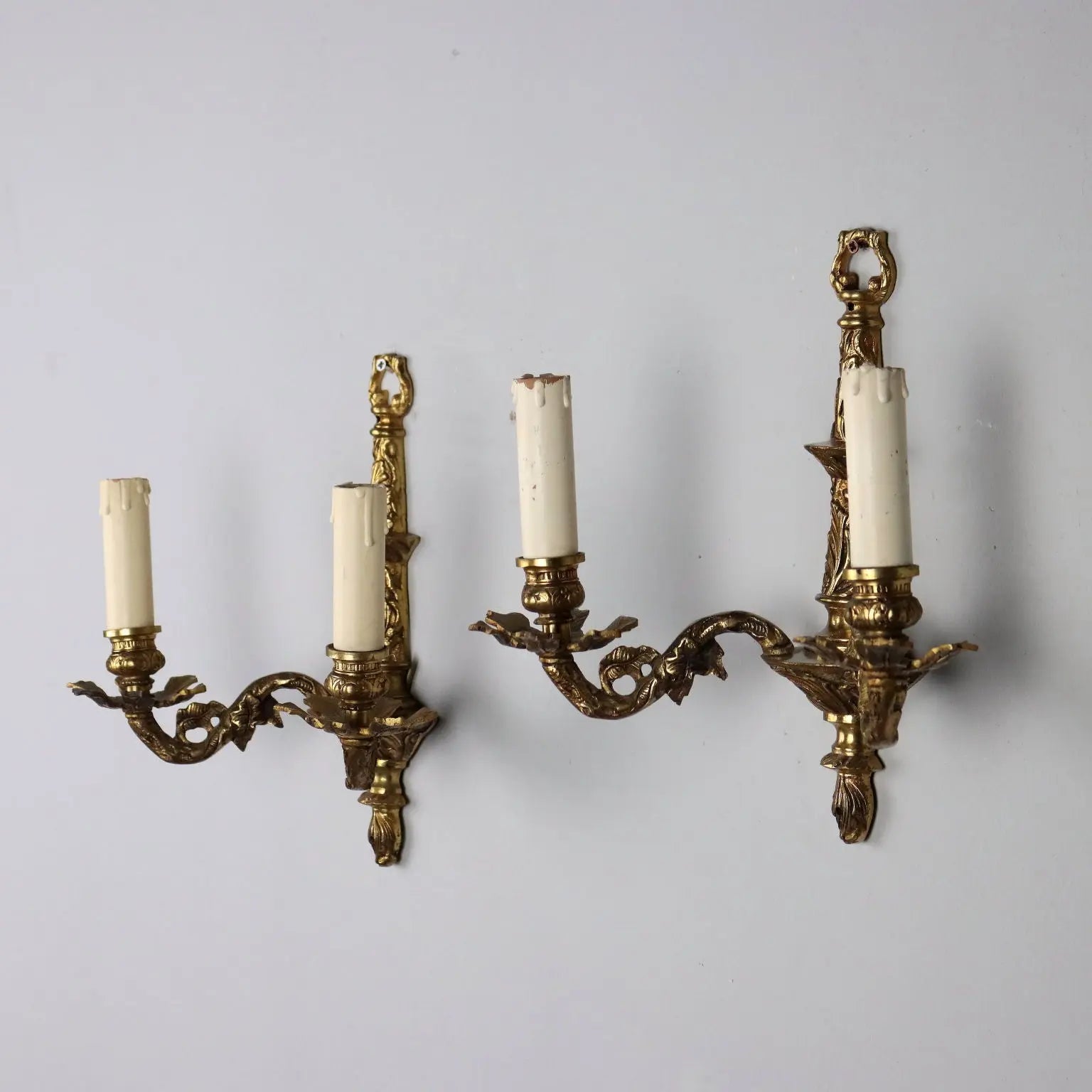 Pair of Rococo Gilt Bronze Sconces