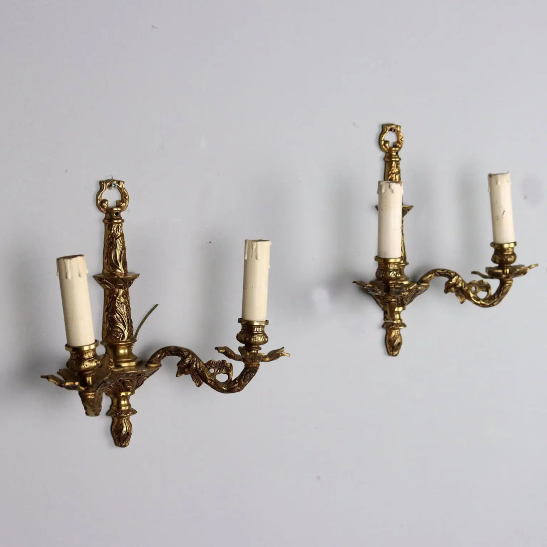 Pair of Rococo Gilt Bronze Sconces