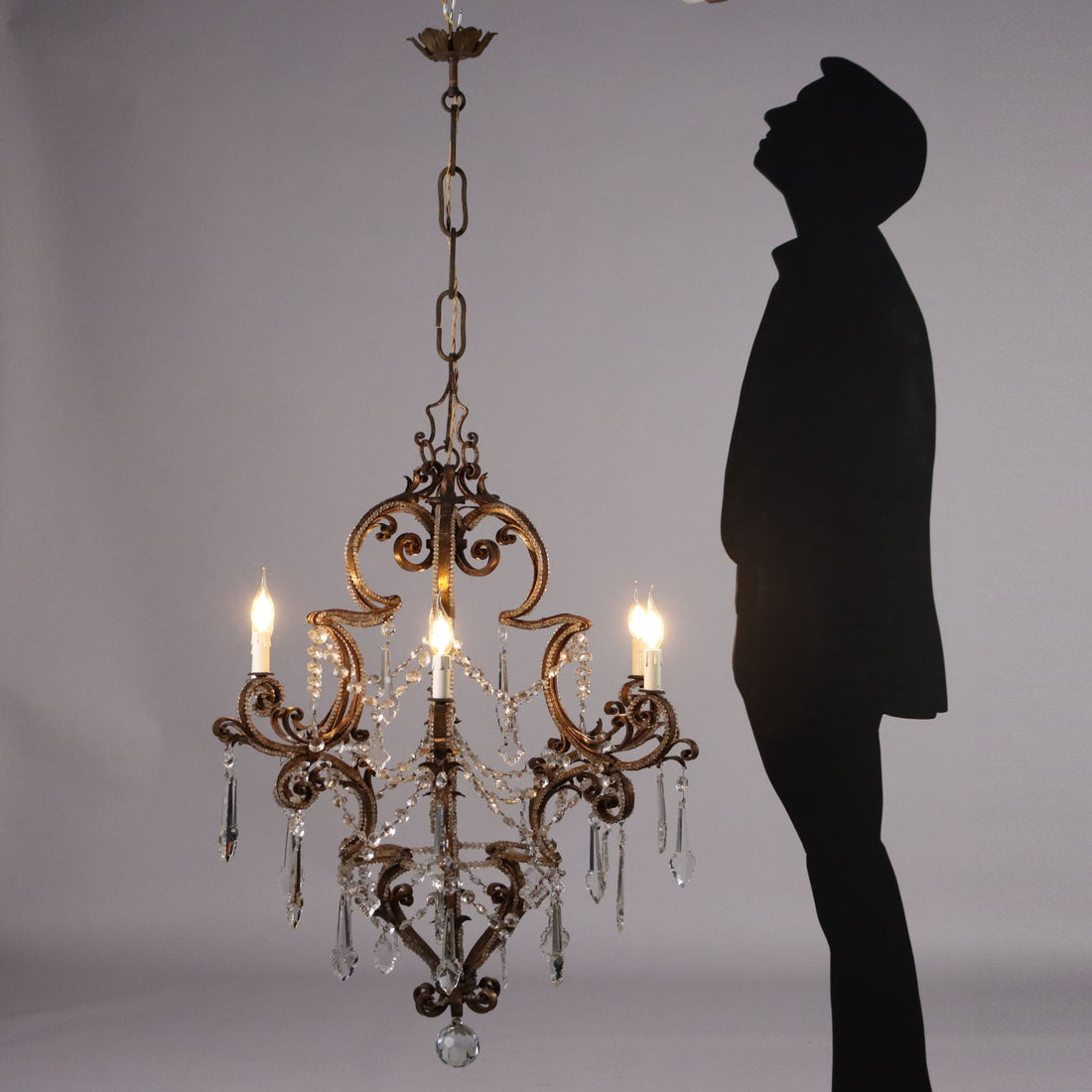 Antique 6 Lights Chandelier Wrought Iron Italy XIX Century - Italy, Mid XIX Century | Antiques  Lighting