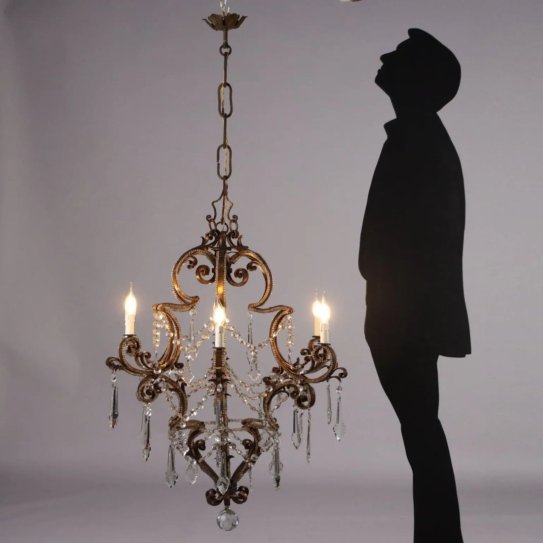 Antique 6 Lights Chandelier Wrought Iron Italy XIX Century - Italy, Mid XIX Century | Antiques | Lighting