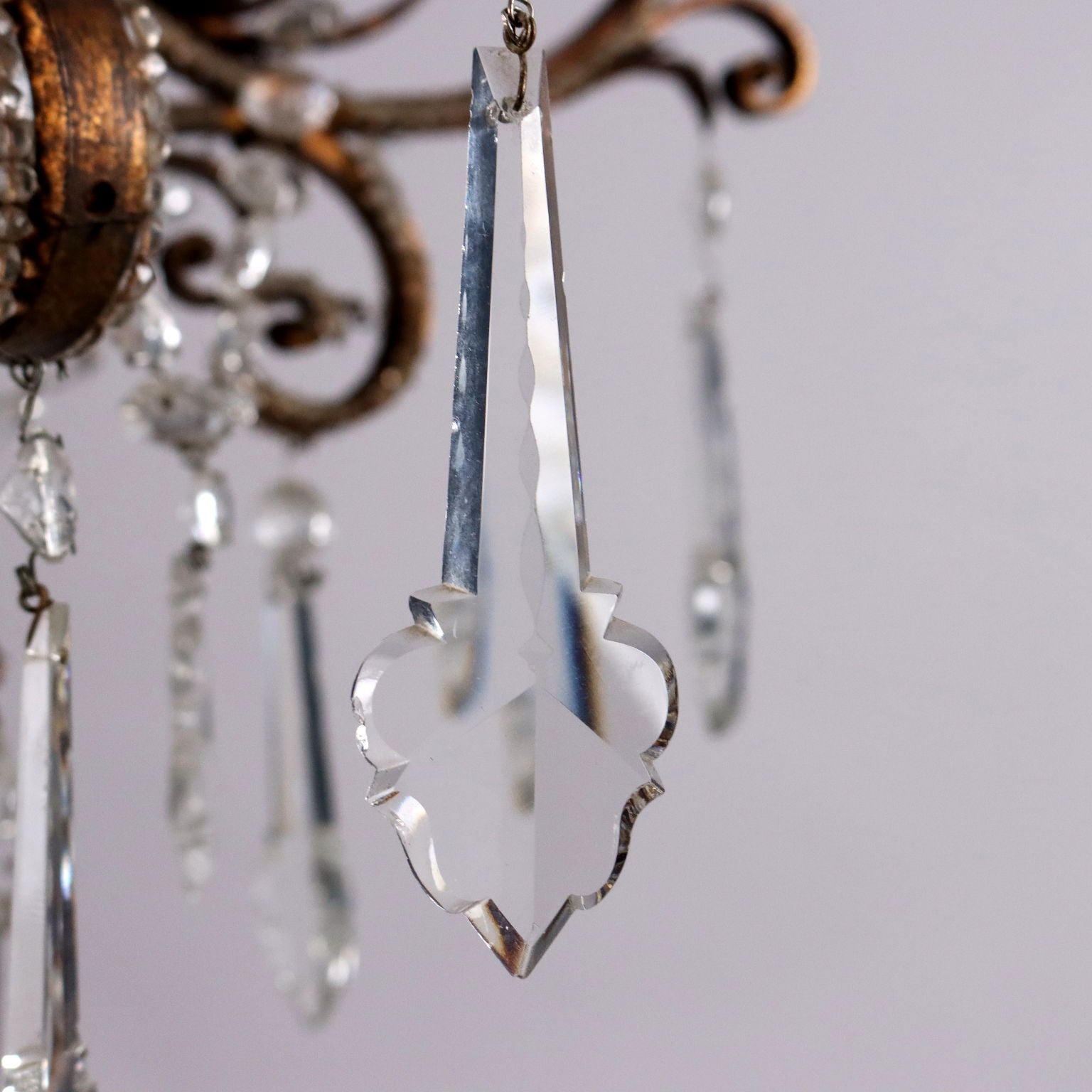 Antique 6 Lights Chandelier Wrought Iron Italy XIX Century - Italy, Mid XIX Century | Antiques  Lighting