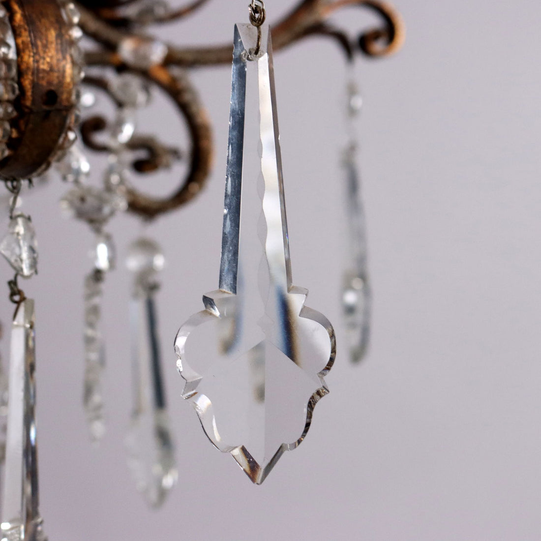 Antique 6 Lights Chandelier Wrought Iron Italy XIX Century - Italy, Mid XIX Century | Antiques  Lighting