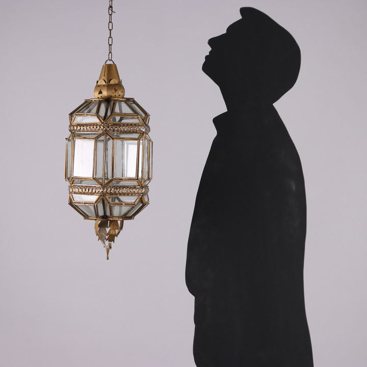 Pair of Antique Lanterns Gilded Metal Glass Italy XX Century - Italy, Early XX Century | Antiques  Lighting