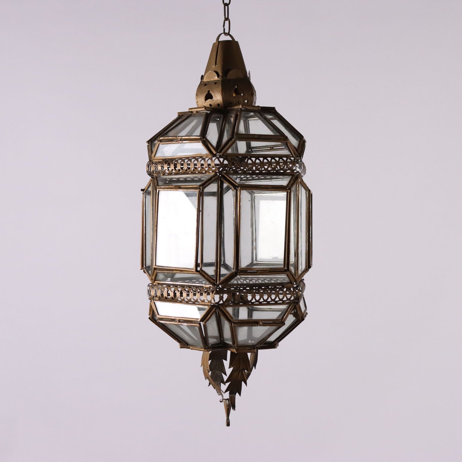 Pair of Antique Lanterns Gilded Metal Glass Italy XX Century - Italy, Early XX Century | Antiques  Lighting