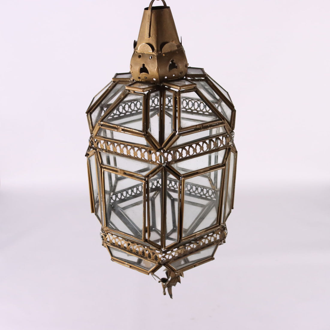 Pair of Antique Lanterns Gilded Metal Glass Italy XX Century - Italy, Early XX Century | Antiques  Lighting