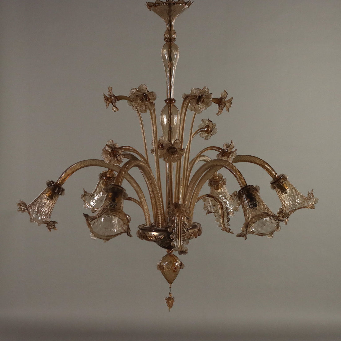 Vintage Chandelier Murano Glass 6 Lights Design Italy 1950s - Murano, 1950s | Antiques  Lighting