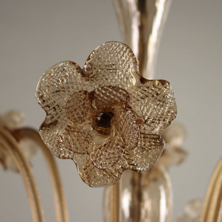 Vintage Chandelier Murano Glass 6 Lights Design Italy 1950s - Murano, 1950s | Antiques  Lighting