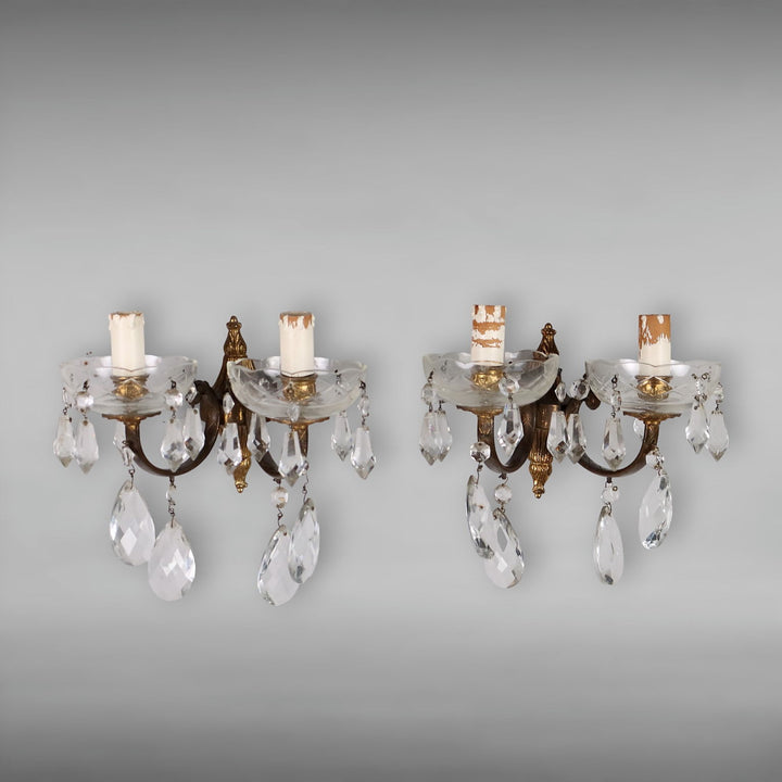 Pair of Antique Wall Lamps Gilded Bronze Italy XX Century - Italy, XX Century | Antiques  Lighting