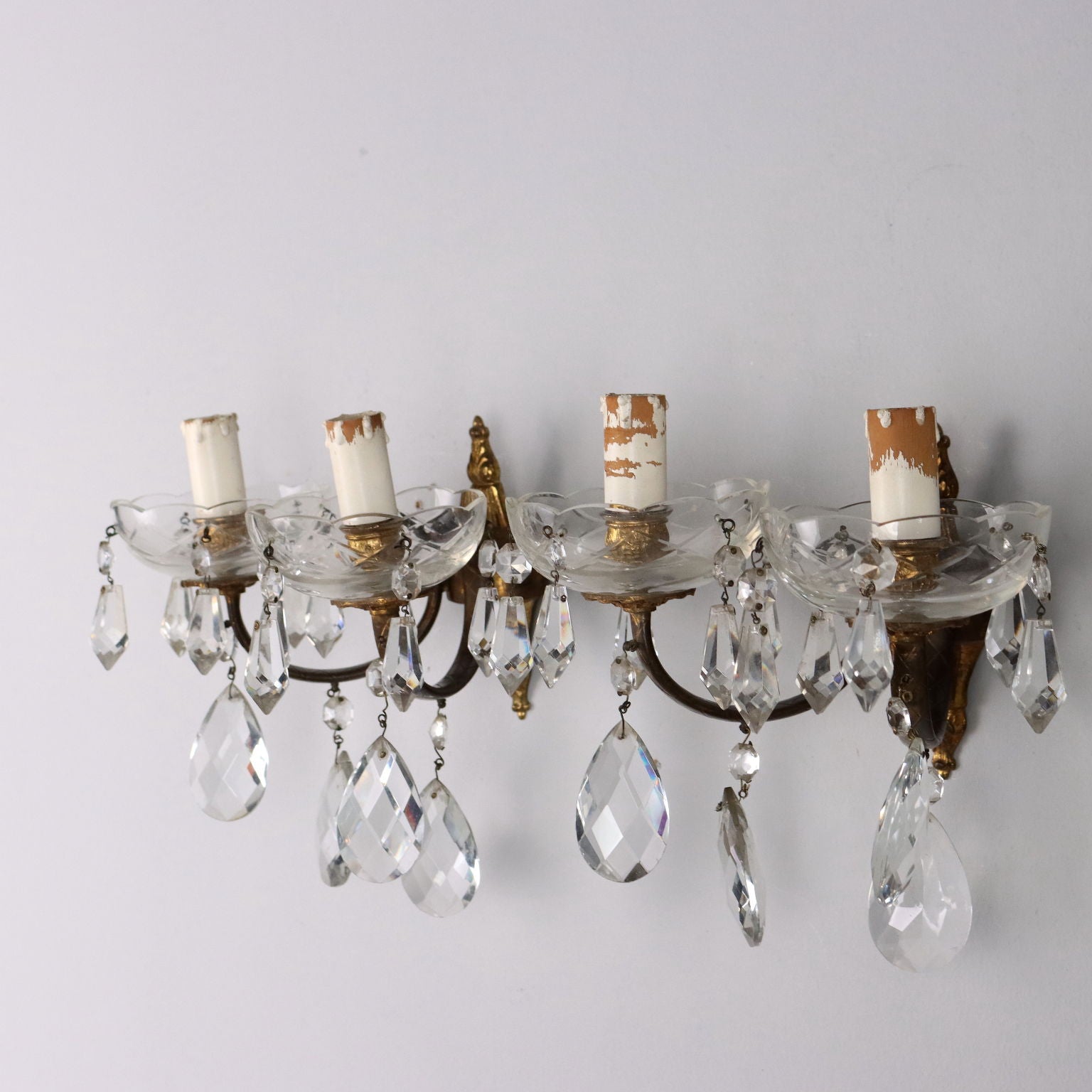 Pair of Antique Wall Lamps Gilded Bronze Italy XX Century - Italy, XX Century | Antiques  Lighting