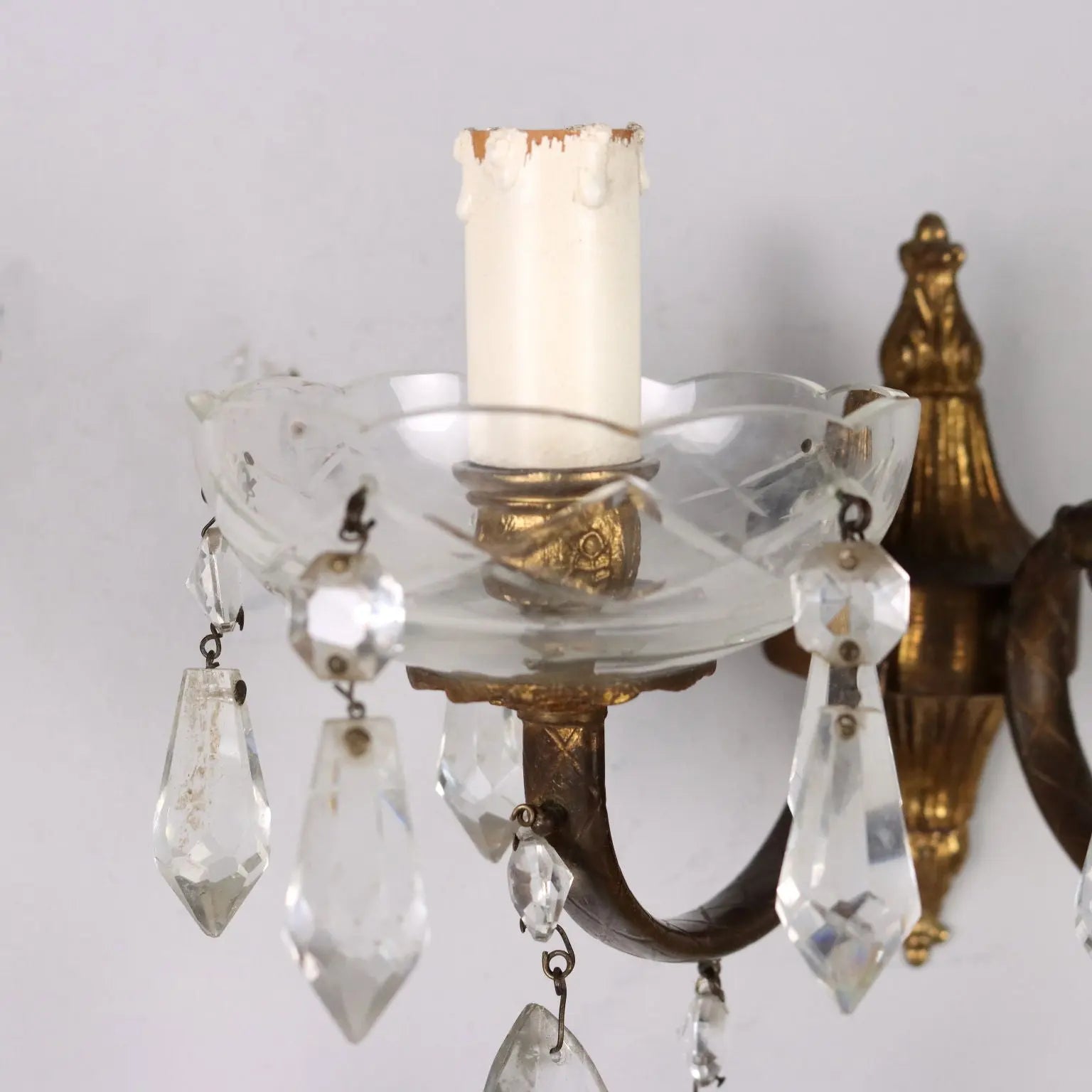 Pair of Antique Wall Lamps Gilded Bronze Italy XX Century - Italy, XX Century | Antiques | Lighting