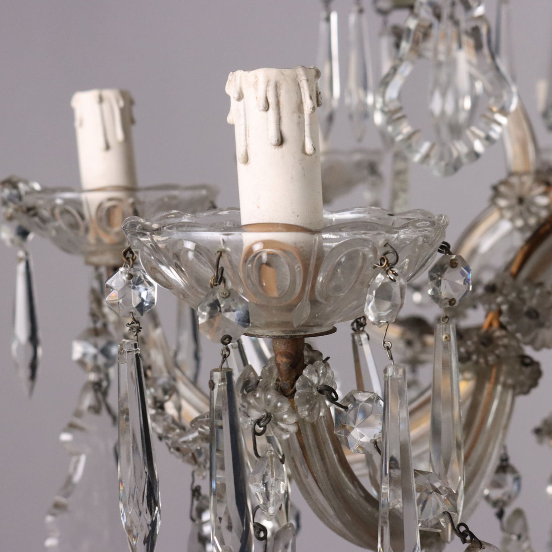 Antique 12 Light Chandelier Maria Theresa Style Glass XX Century - Italy, Early XX Century | Antiques  Lighting