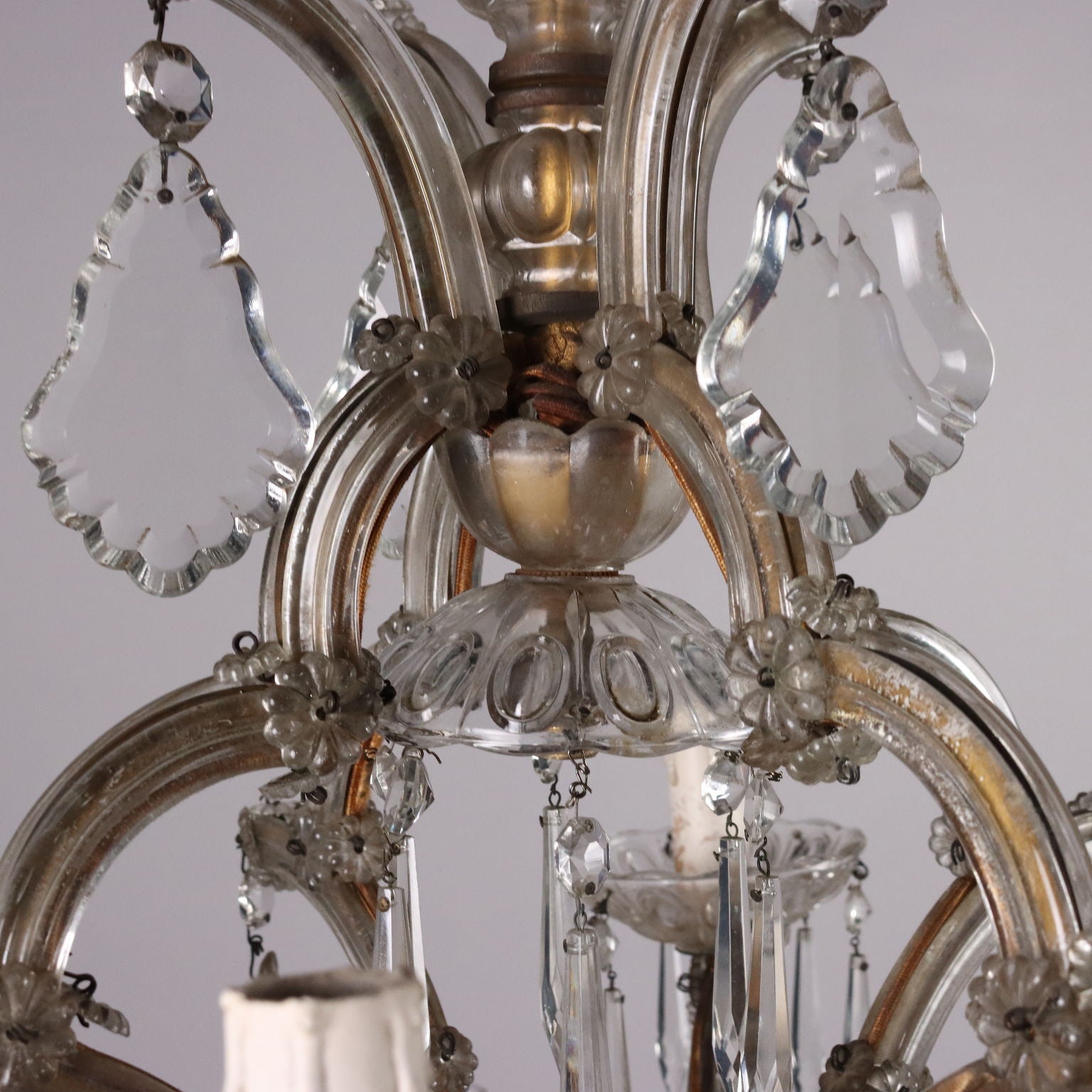 Antique 12 Light Chandelier Maria Theresa Style Glass XX Century - Italy, Early XX Century | Antiques  Lighting