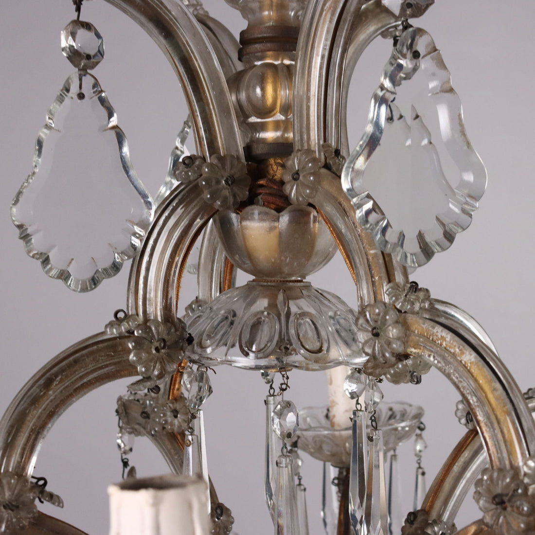 Antique 12 Light Chandelier Maria Theresa Style Glass XX Century - Italy, Early XX Century | Antiques  Lighting