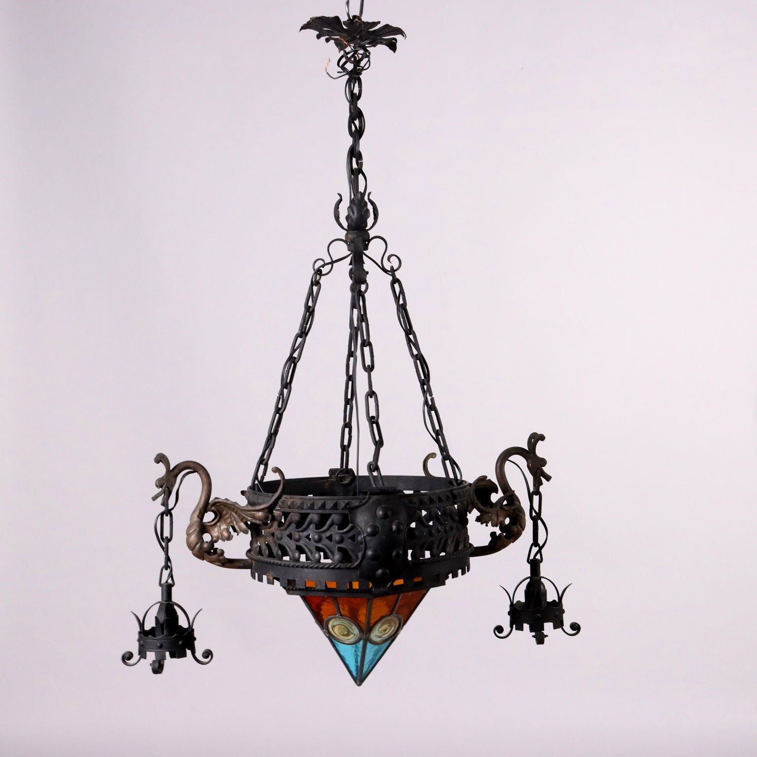 Antique Neo-Renaissance Chandelier Wrought Iron XIX Century - Italy, Late XIX Century | Antiques  Lighting